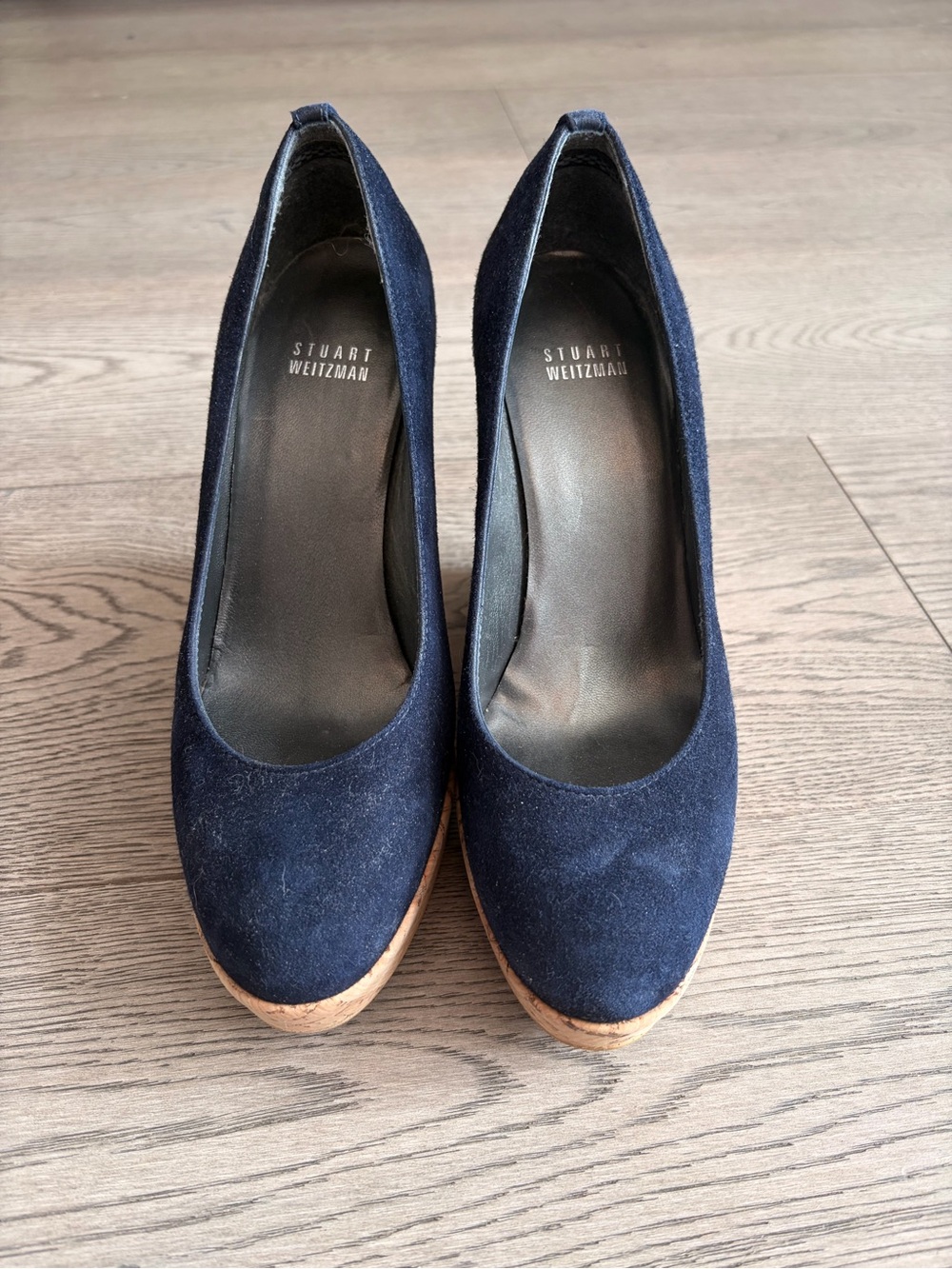 Stuart Weitzman Suede Cork Wedges - Size 7.5